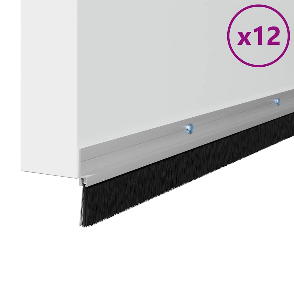 Schroefbare Deurborstelafsluitingen 12 pcs Zilver 100 cm is nu te koop bij PeponiXL, paradijselijk wonen!