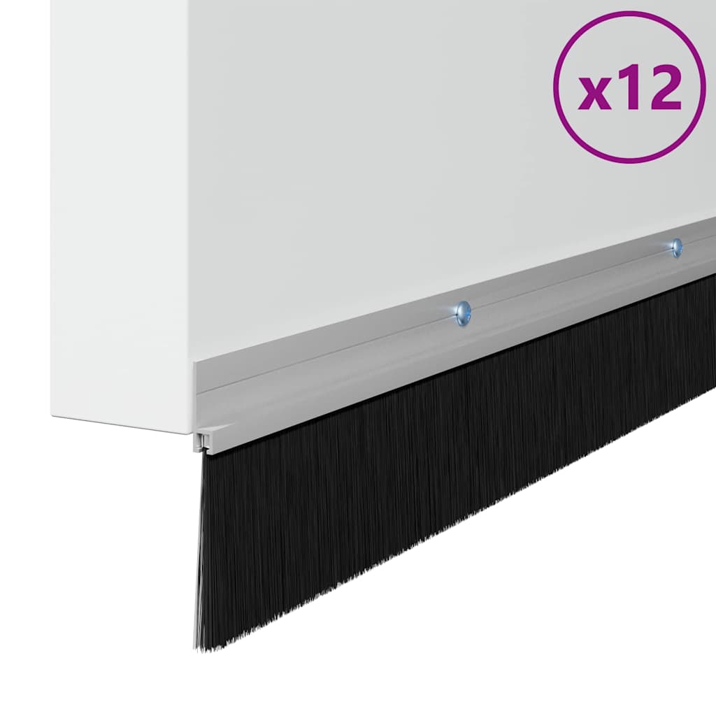 Schroefbare Deurborstelafsluitingen 12 pcs Zilver 100 cm is nu te koop bij PeponiXL, paradijselijk wonen!