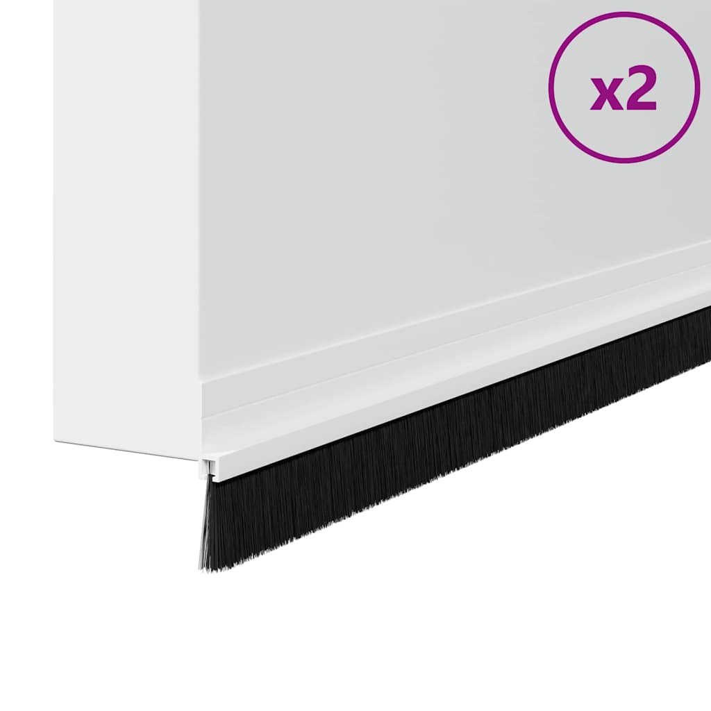 Zelfklevende Deurborstels 2 pcs Wit 100 cm Aluminium Legering is nu te koop bij PeponiXL, paradijselijk wonen!