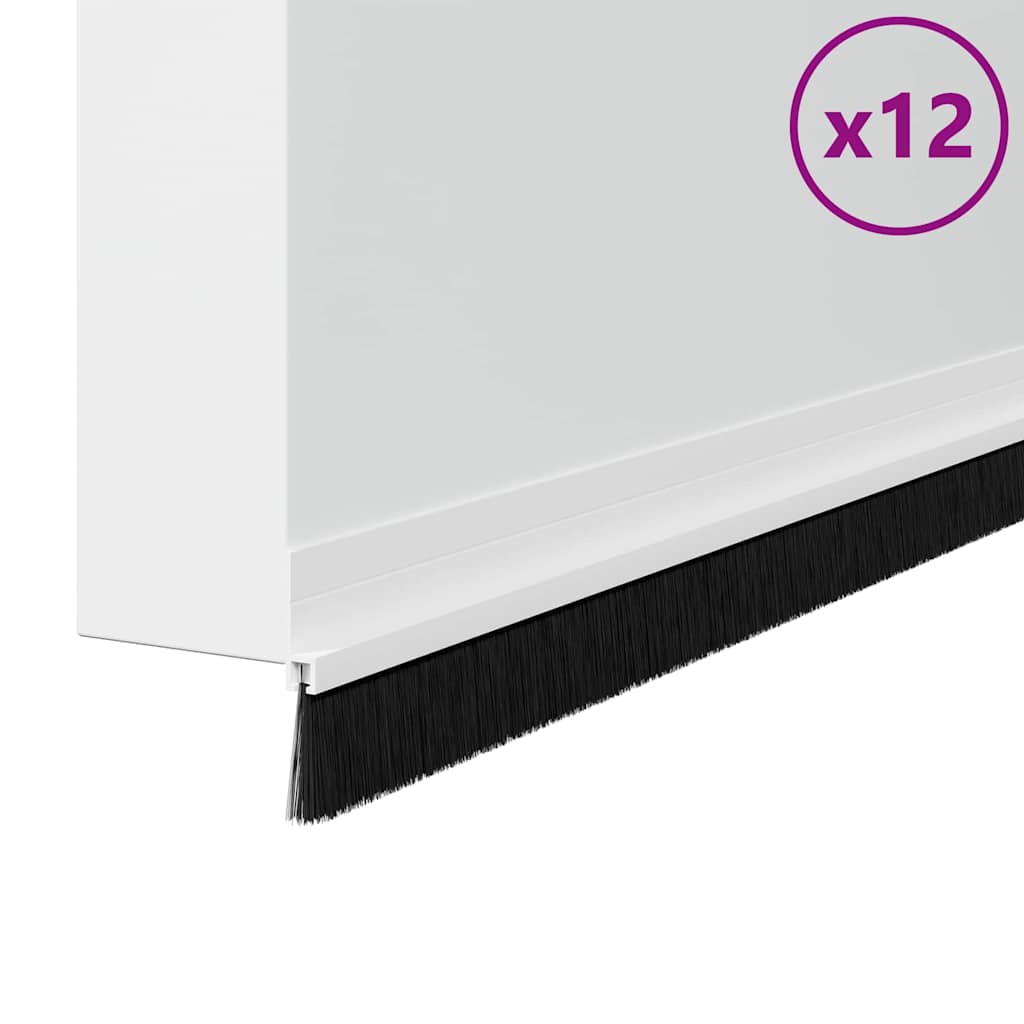 Zelfklevende Deurborstels 12 pcs Wit 100 cm Aluminium Legering is nu te koop bij PeponiXL, paradijselijk wonen!