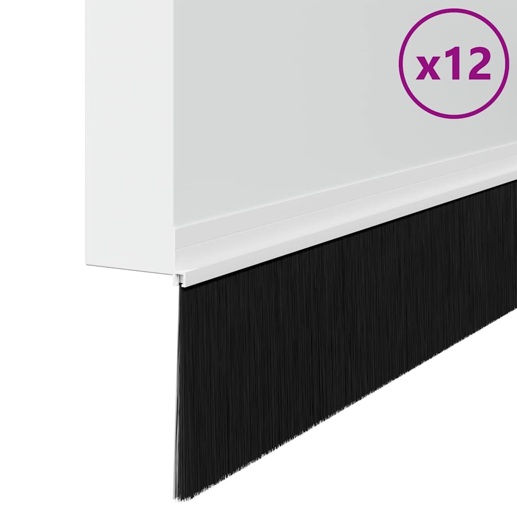 Zelfklevende Deurborstels 12 pcs Wit 100 cm Aluminium Legering is nu te koop bij PeponiXL, paradijselijk wonen!