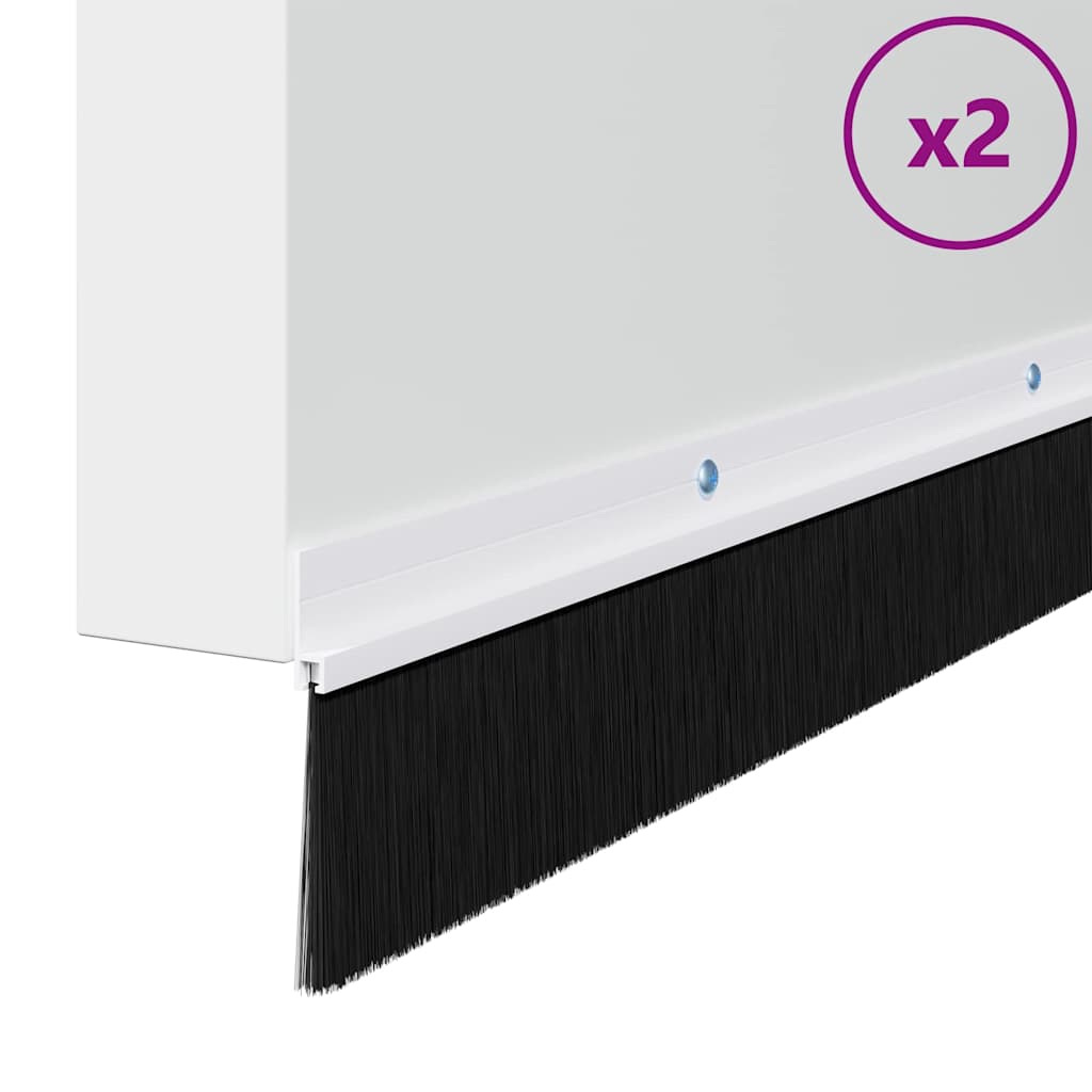 Schroefbare Deurborstelafsluitingen 2 pcs Wit 100 cm is nu te koop bij PeponiXL, paradijselijk wonen!