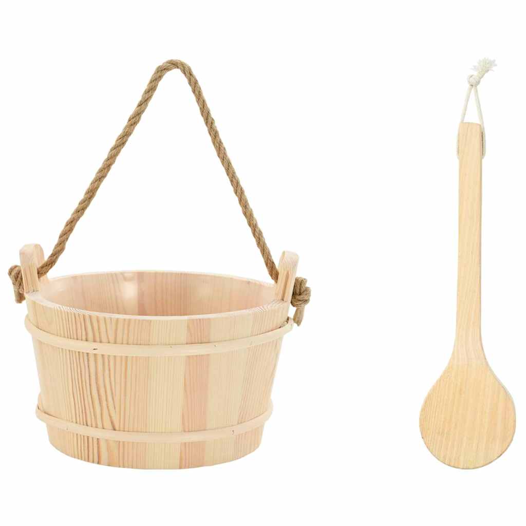 Sauna Emmer 2 pcs Bruin Massief Vurenhout en Hennep is nu te koop bij PeponiXL, paradijselijk wonen!