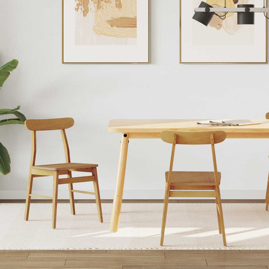 Eetkamerstoel 2 pcs Naturel Massief Rubberhout is nu te koop bij PeponiXL, paradijselijk wonen!