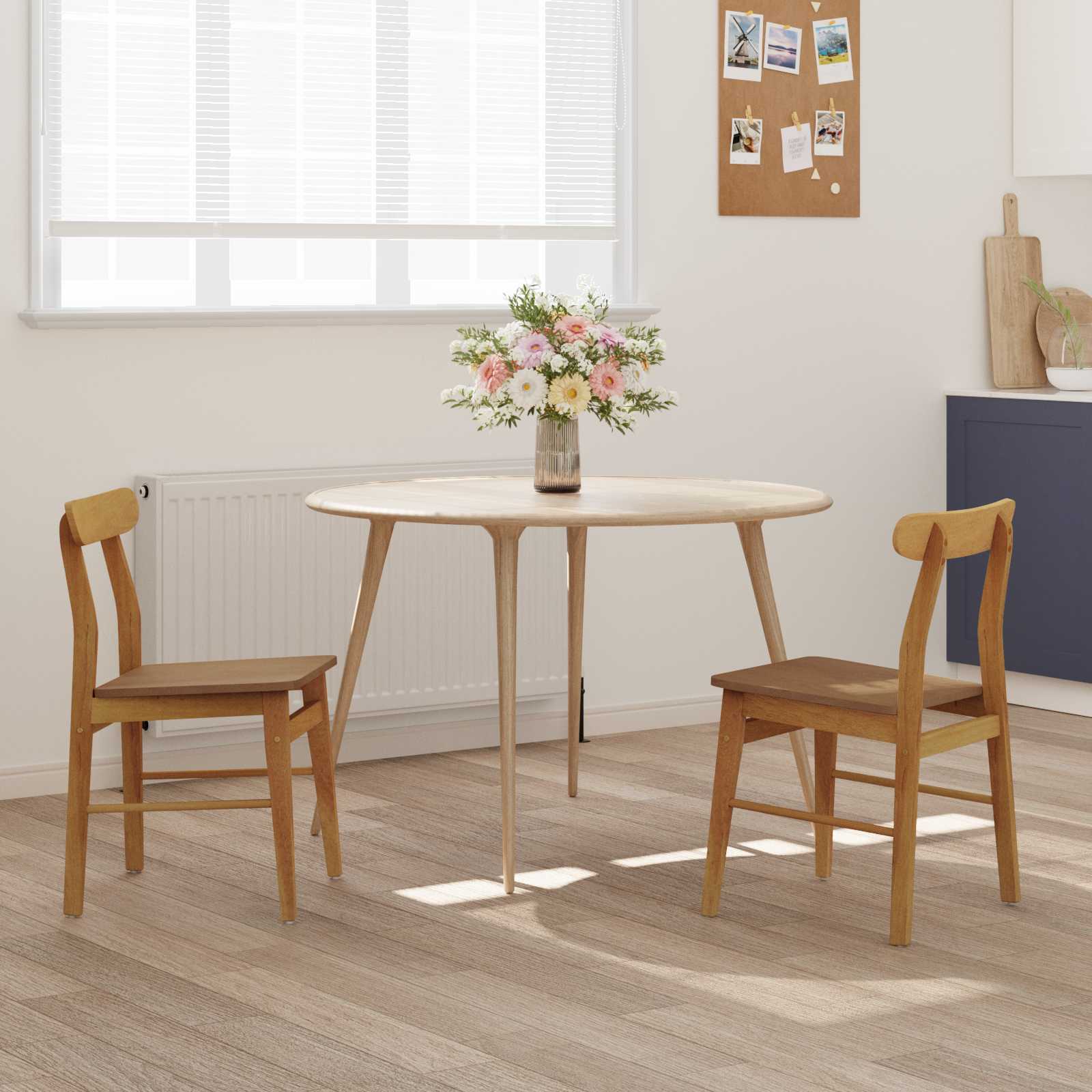 Eetkamerstoel 2 pcs Naturel 43 x 44,5 x 77 cm is nu te koop bij PeponiXL, paradijselijk wonen!