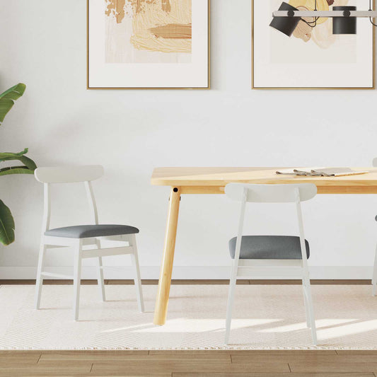 Eetkamerstoel 2 pcs Wit en Grijs Massief Rubberhout is nu te koop bij PeponiXL, paradijselijk wonen!