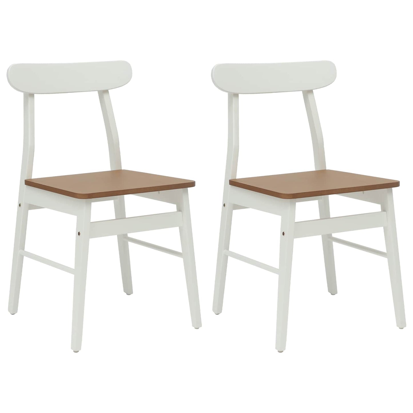 Eetkamerstoel 2 pcs Wit en Natuurlijk 43 x 44,5 x 77 cm is nu te koop bij PeponiXL, paradijselijk wonen!