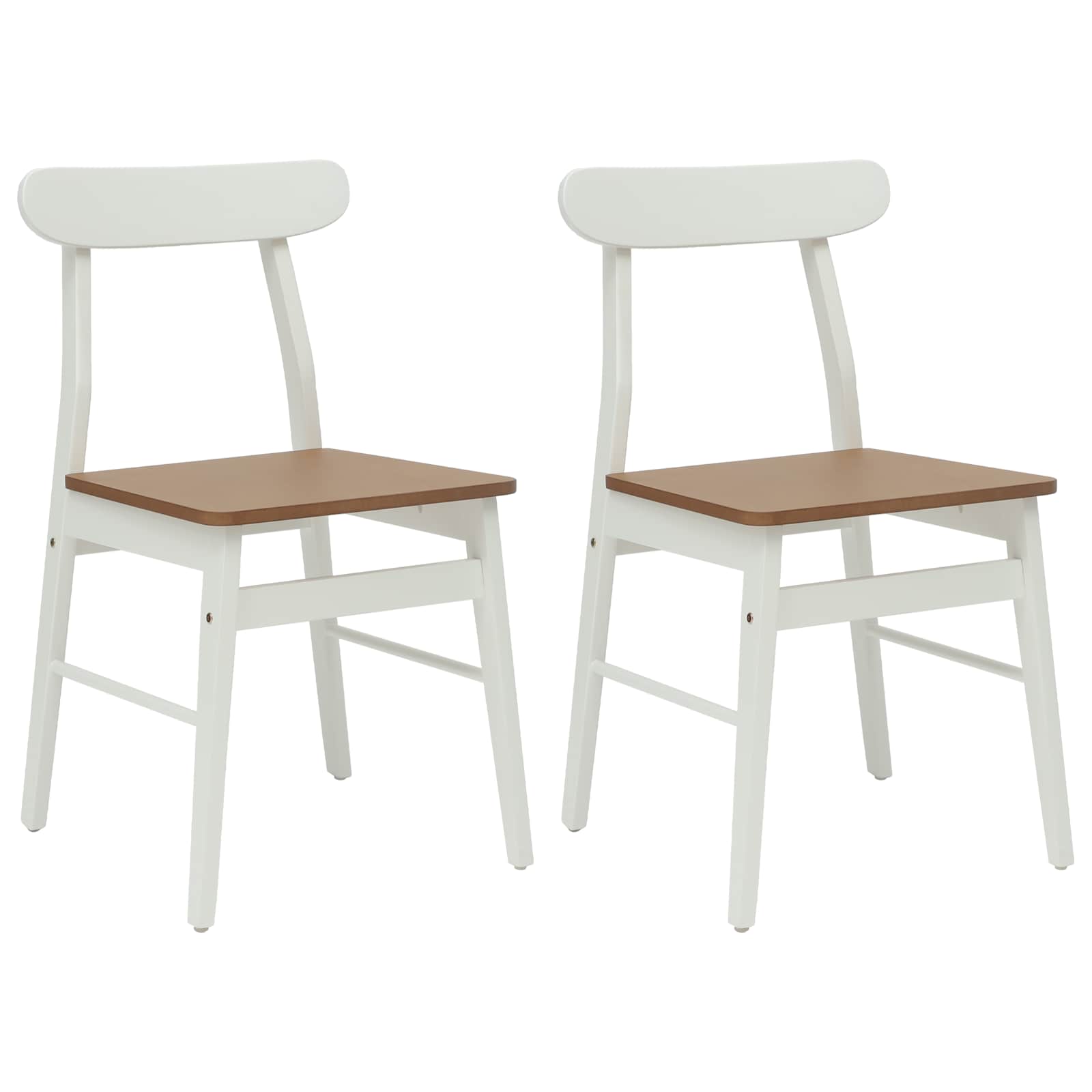 Eetkamerstoel 2 pcs Wit en Natuurlijk 43 x 44,5 x 77 cm is nu te koop bij PeponiXL, paradijselijk wonen!