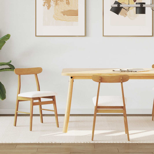 Eetkamerstoel 2 pcs Natuurlijk en Licht Massief Rubberhout is nu te koop bij PeponiXL, paradijselijk wonen!