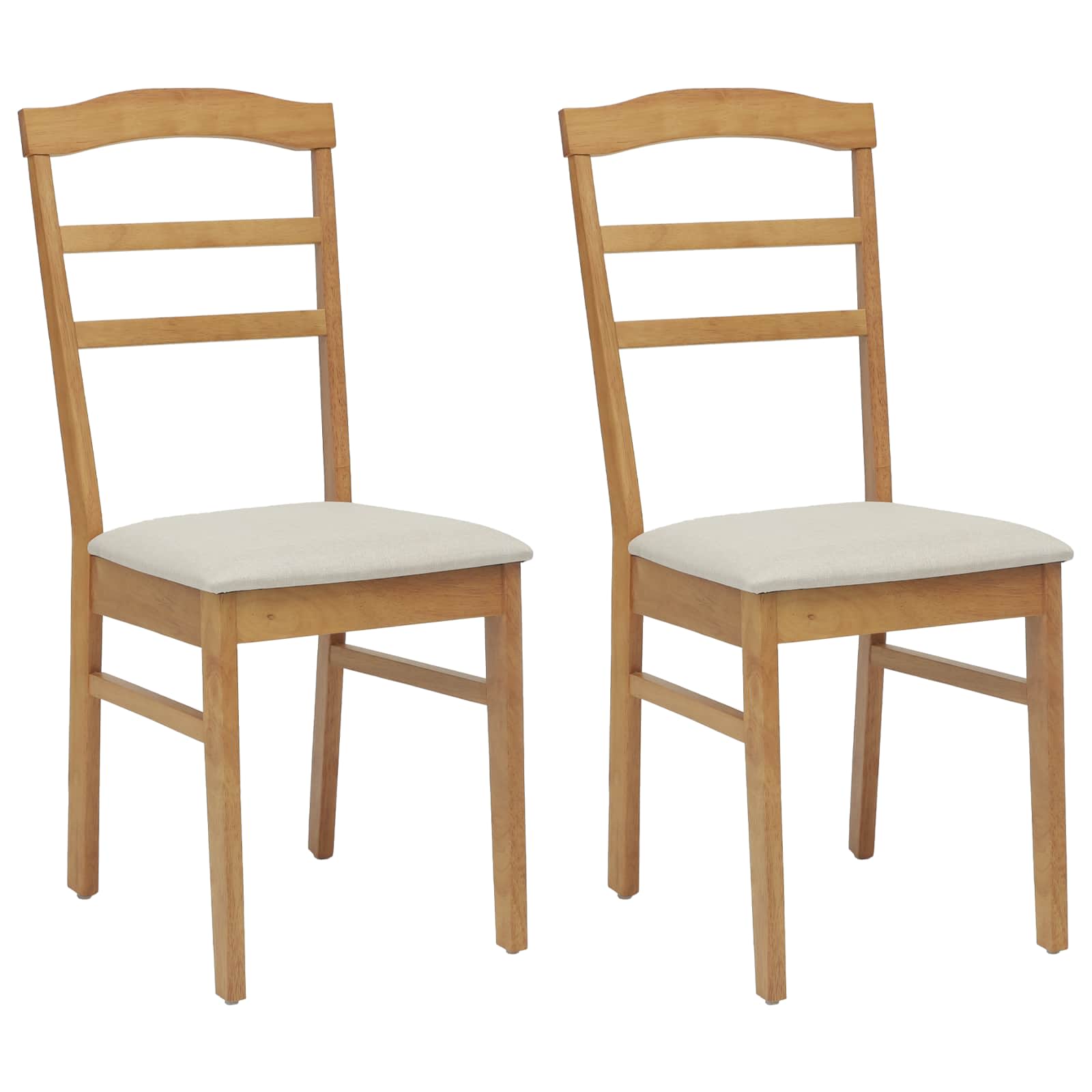 Eetkamerstoel 2 pcs Natuurlijk en Licht Massief Rubberhout is nu te koop bij PeponiXL, paradijselijk wonen!