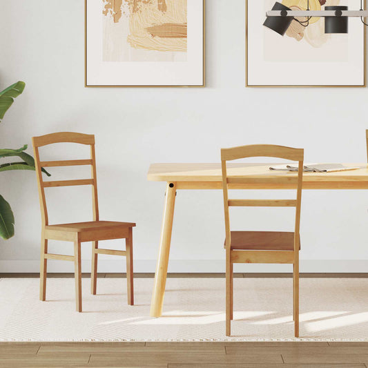 Eetkamerstoel 2 pcs Naturel Massief Rubberhout is nu te koop bij PeponiXL, paradijselijk wonen!