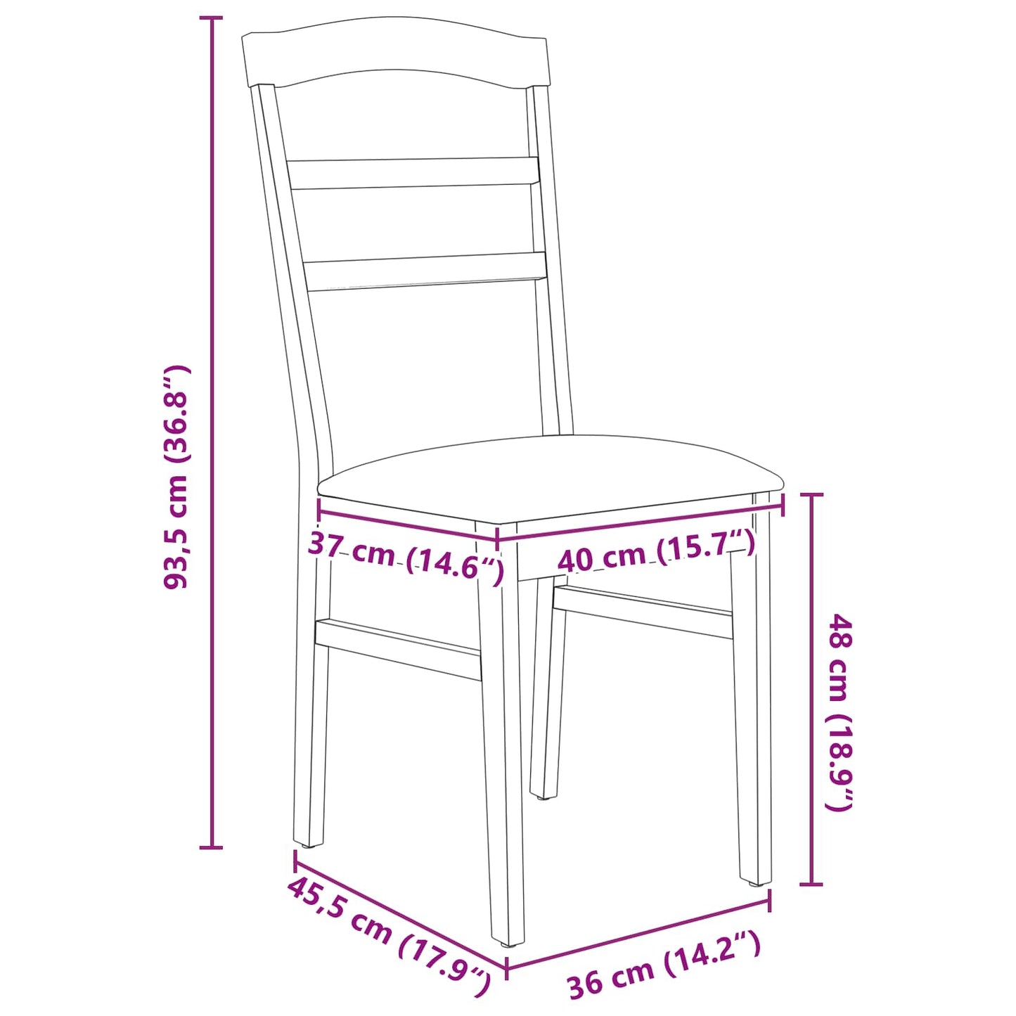 Eetkamerstoel 2 pcs Wit en Grijs Massief Rubberhout is nu te koop bij PeponiXL, paradijselijk wonen!