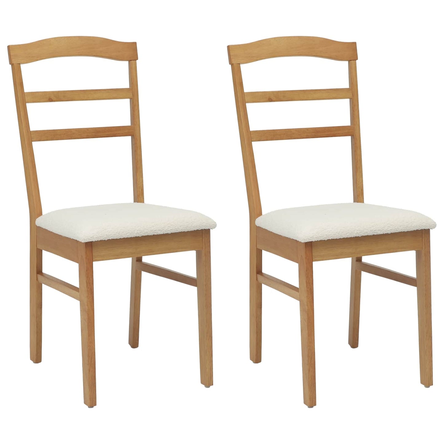 Eetkamerstoel 2 pcs Natuurlijk en Licht Massief Rubberhout is nu te koop bij PeponiXL, paradijselijk wonen!