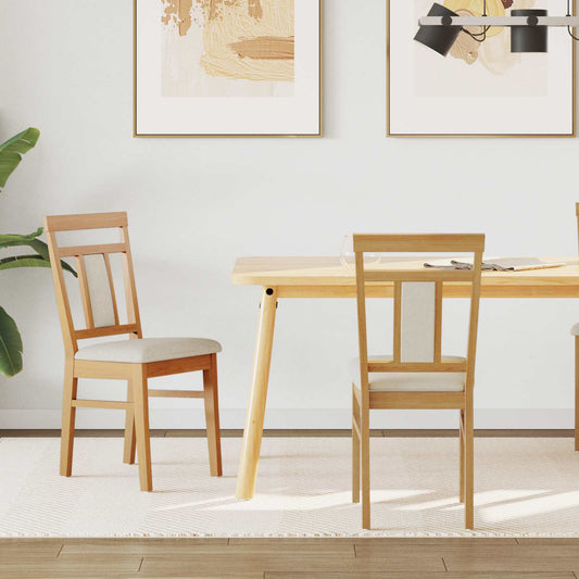 Eetkamerstoel 2 pcs Natuurlijk en Licht Massief Rubberhout is nu te koop bij PeponiXL, paradijselijk wonen!