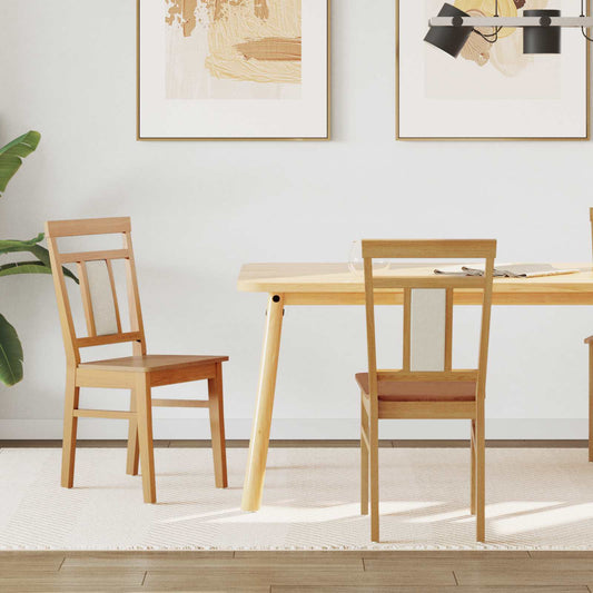 Eetkamerstoel 2 pcs Naturel Massief Rubberhout is nu te koop bij PeponiXL, paradijselijk wonen!