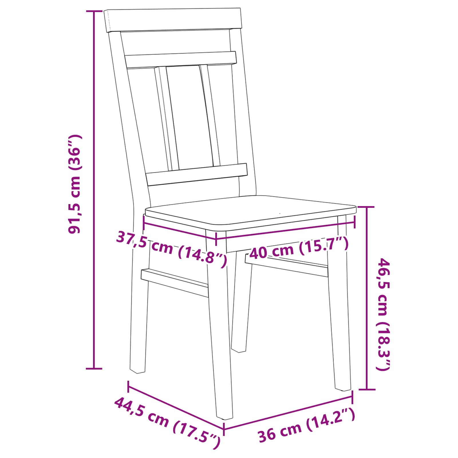 Eetkamerstoel 2 pcs Naturel Massief Rubberhout is nu te koop bij PeponiXL, paradijselijk wonen!