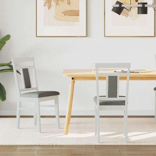 Eetkamerstoel 2 pcs Wit en Grijs Massief Rubberhout is nu te koop bij PeponiXL, paradijselijk wonen!