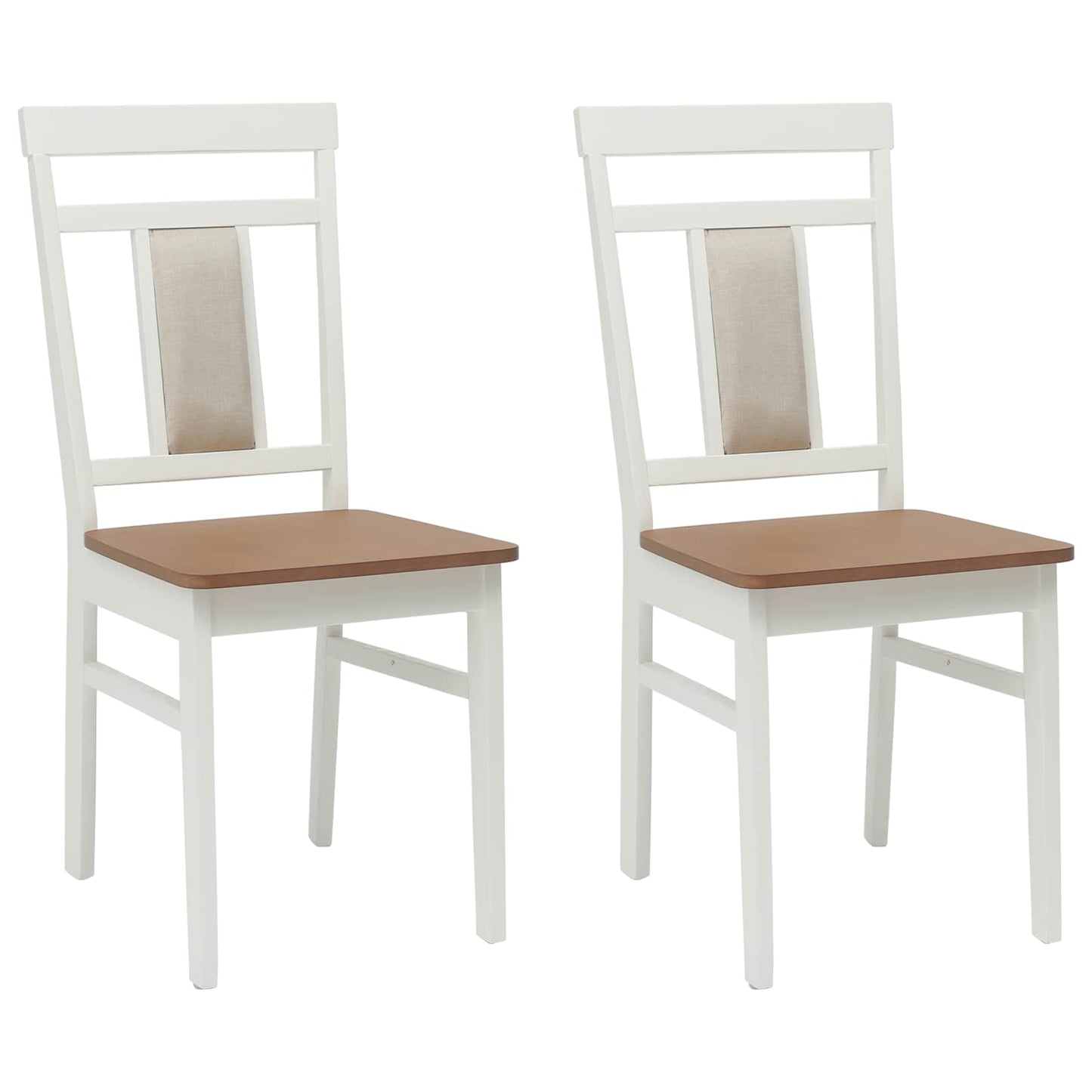 Eetkamerstoel 2 pcs Wit en Natuurlijk Massief Rubberhout is nu te koop bij PeponiXL, paradijselijk wonen!