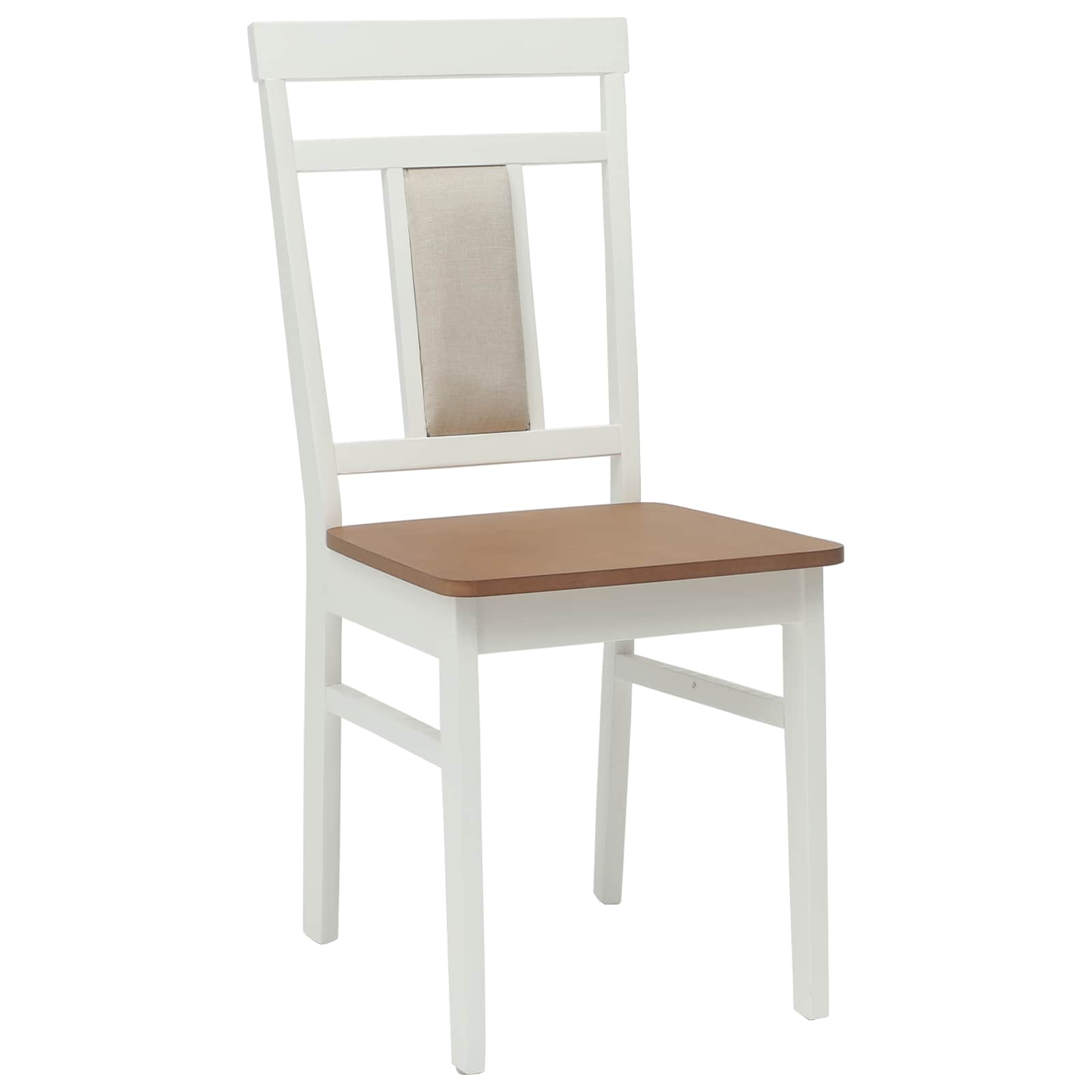 Eetkamerstoel 2 pcs Wit en Natuurlijk Massief Rubberhout is nu te koop bij PeponiXL, paradijselijk wonen!
