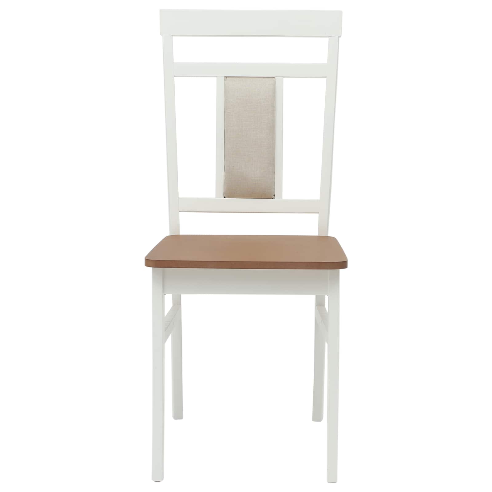 Eetkamerstoel 2 pcs Wit en Natuurlijk Massief Rubberhout is nu te koop bij PeponiXL, paradijselijk wonen!