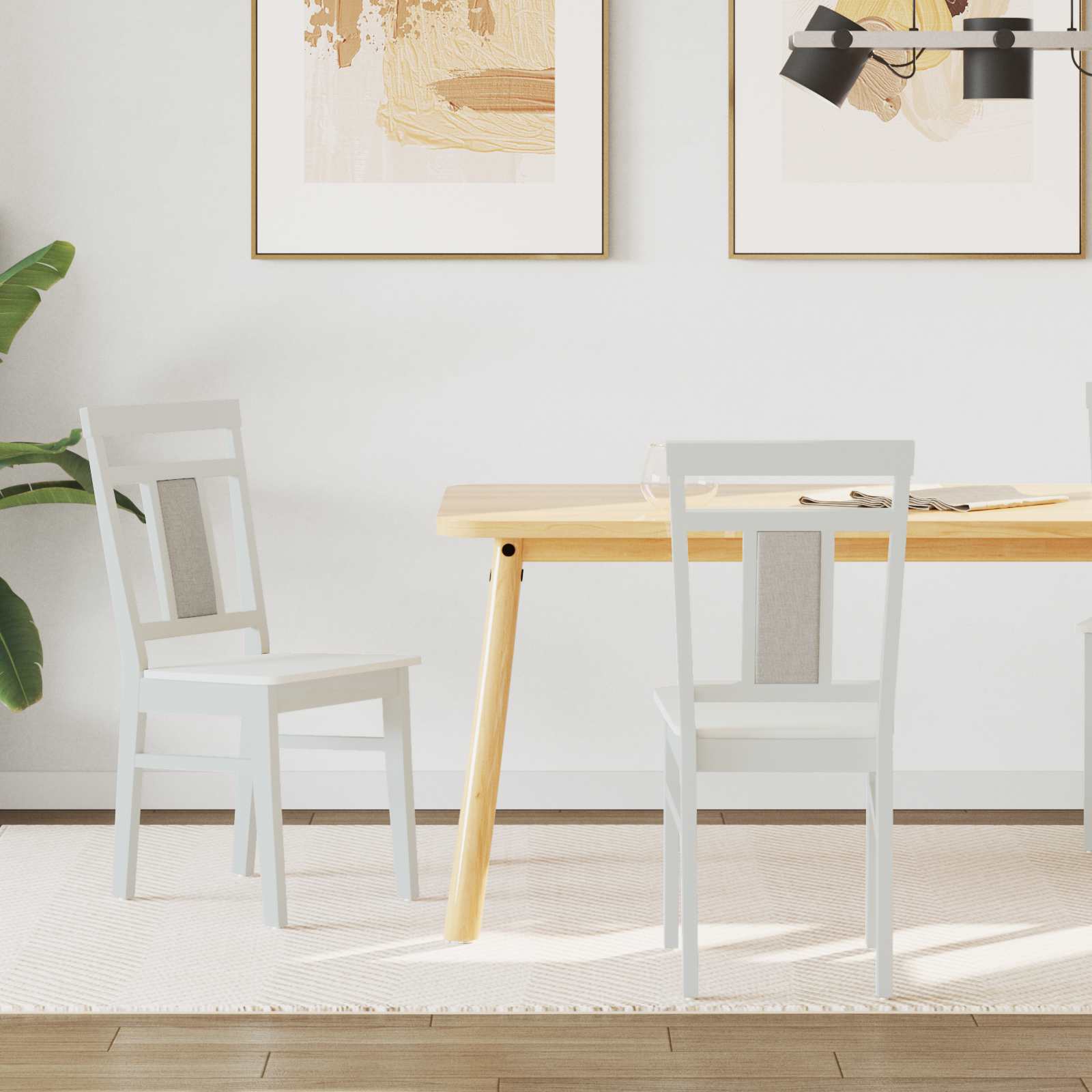 Eetkamerstoel 2 pcs Wit Massief Rubberhout is nu te koop bij PeponiXL, paradijselijk wonen!