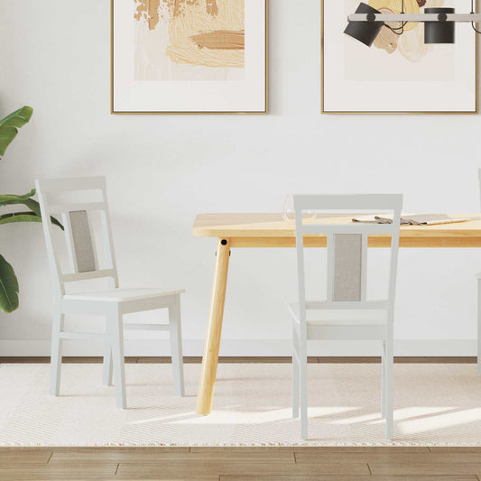 Eetkamerstoel 2 pcs Wit Massief Rubberhout is nu te koop bij PeponiXL, paradijselijk wonen!