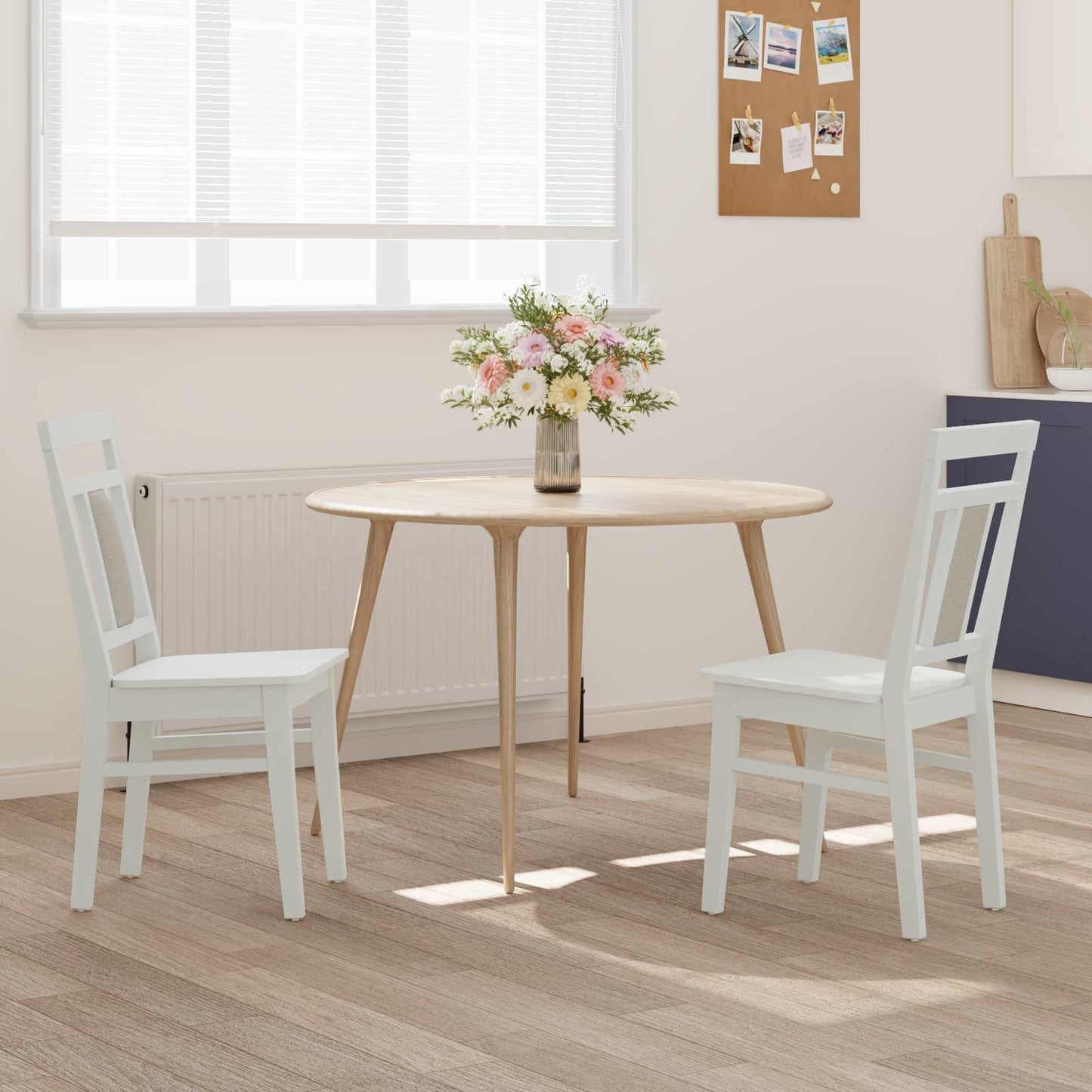 Eetkamerstoel 2 pcs Wit Massief Rubberhout is nu te koop bij PeponiXL, paradijselijk wonen!