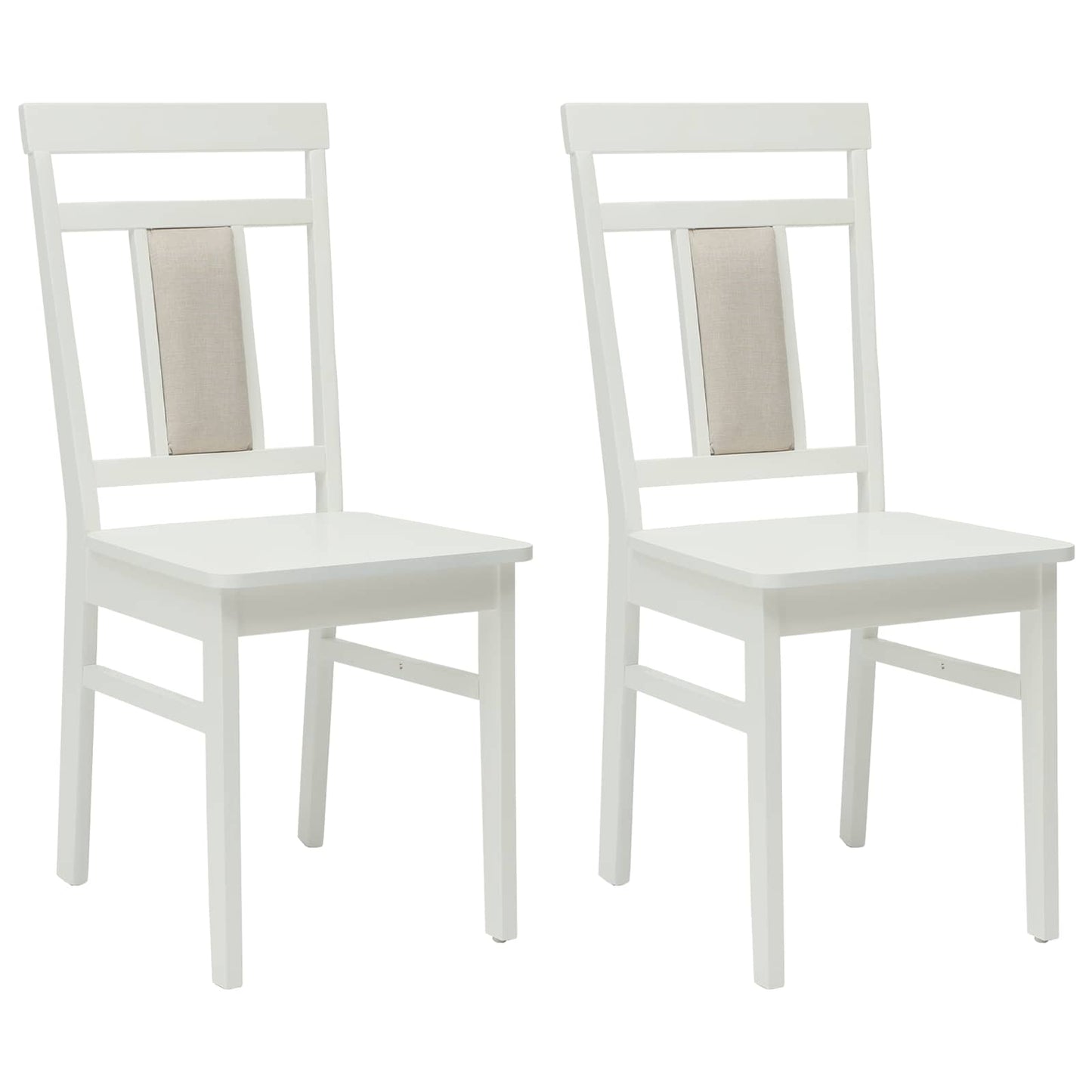 Eetkamerstoel 2 pcs Wit Massief Rubberhout is nu te koop bij PeponiXL, paradijselijk wonen!