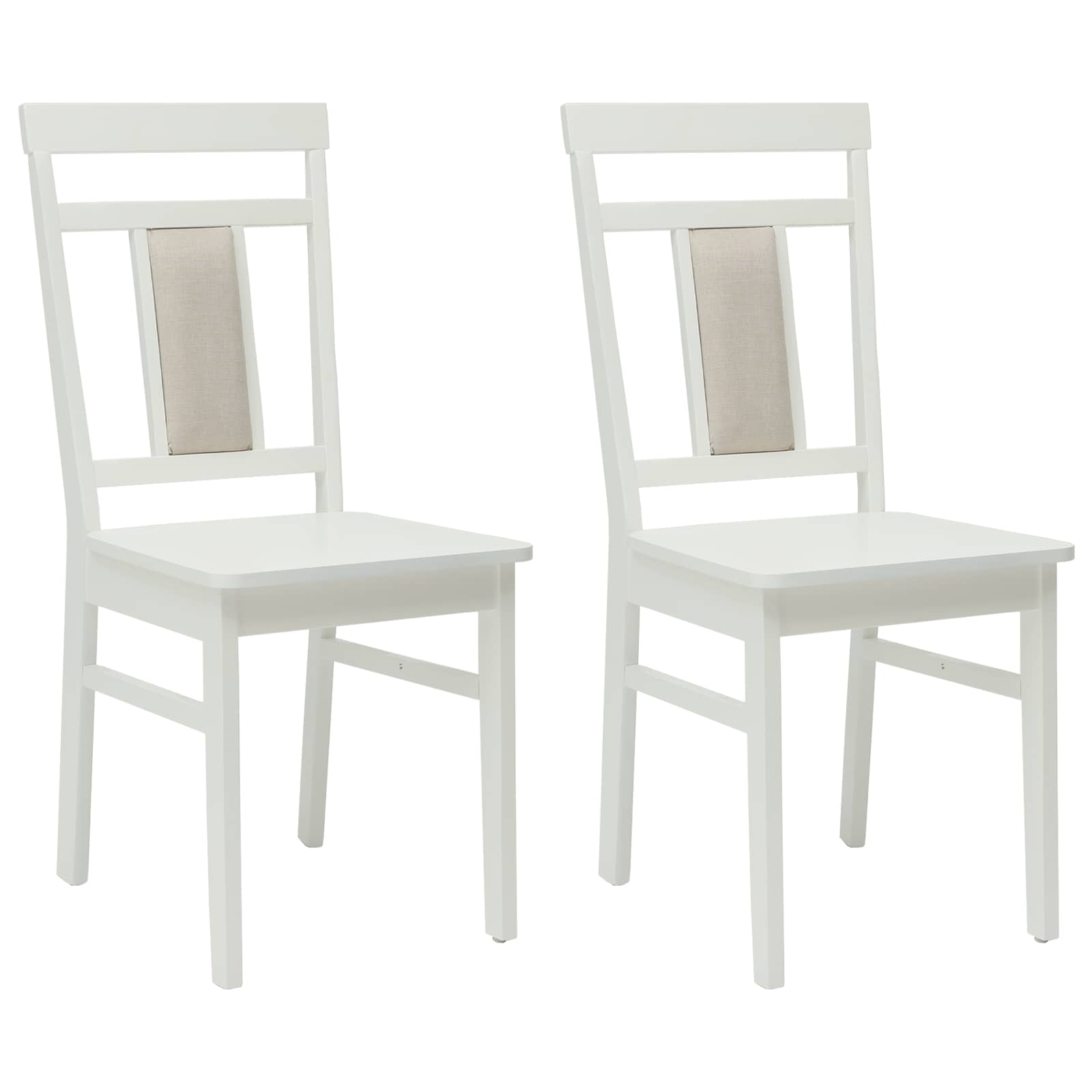 Eetkamerstoel 2 pcs Wit Massief Rubberhout is nu te koop bij PeponiXL, paradijselijk wonen!
