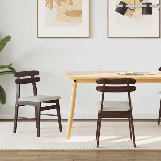 Eetkamerstoel 2 pcs Lichtbruin en Licht Massief Rubberhout is nu te koop bij PeponiXL, paradijselijk wonen!