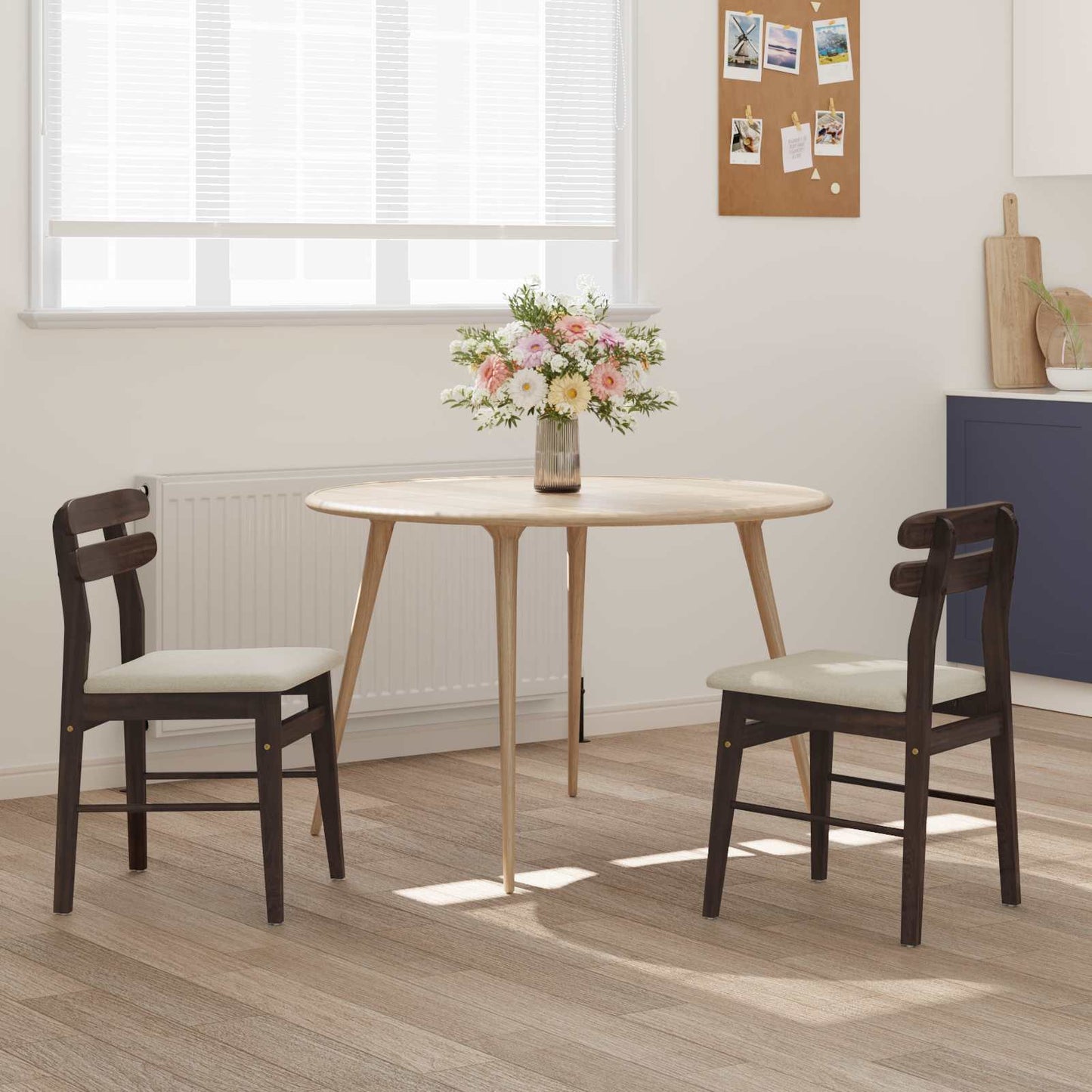 Eetkamerstoel 2 pcs Lichtbruin en Licht Massief Rubberhout is nu te koop bij PeponiXL, paradijselijk wonen!