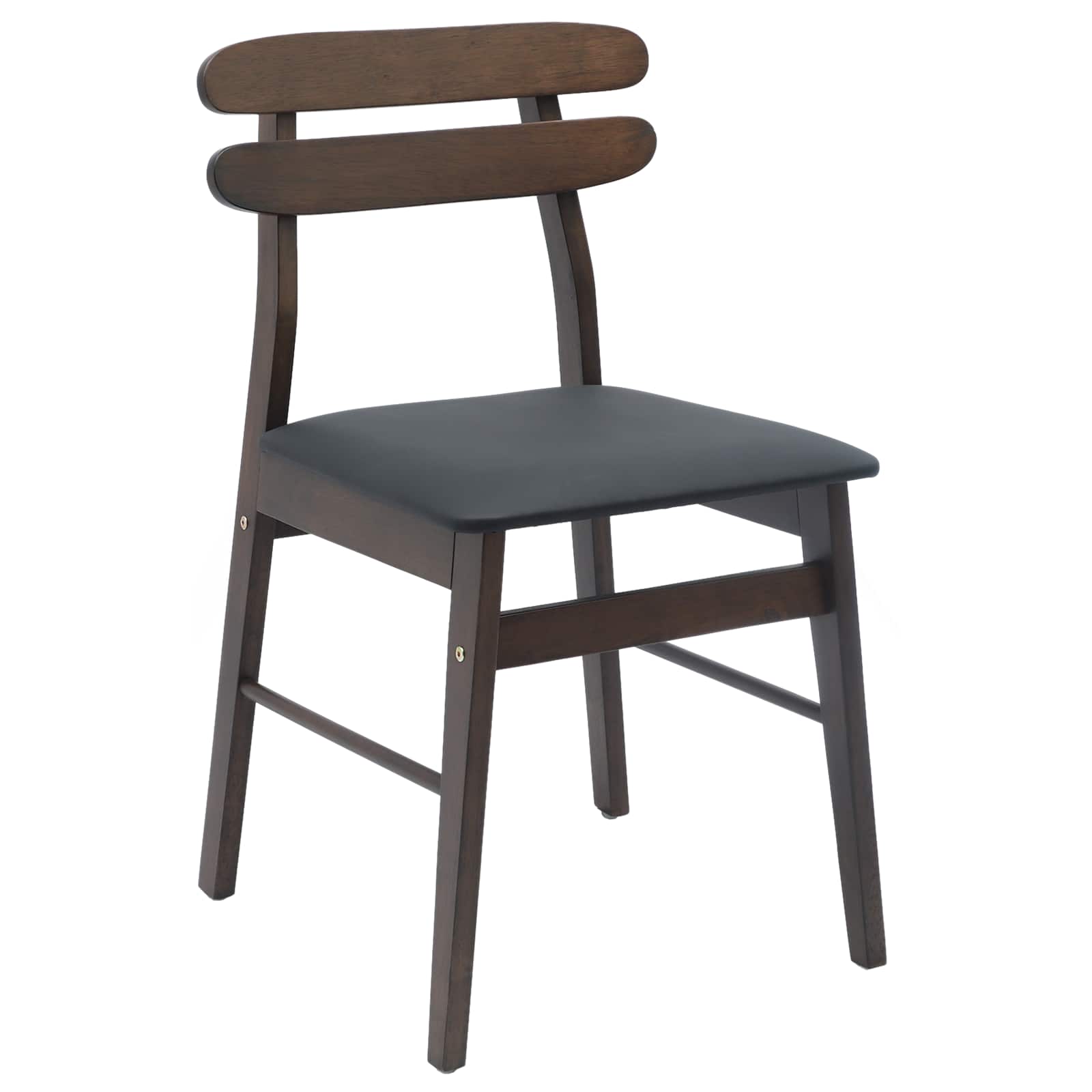 Eetkamerstoel 2 pcs Lichtbruin en Zwart Massief Rubberhout is nu te koop bij PeponiXL, paradijselijk wonen!