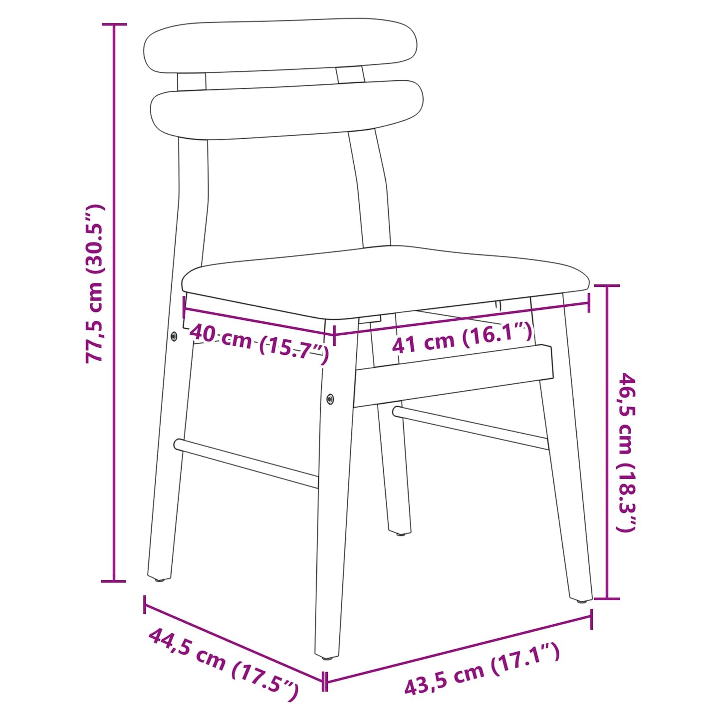 Eetkamerstoel 2 pcs Natuurlijk en Licht Massief Rubberhout is nu te koop bij PeponiXL, paradijselijk wonen!