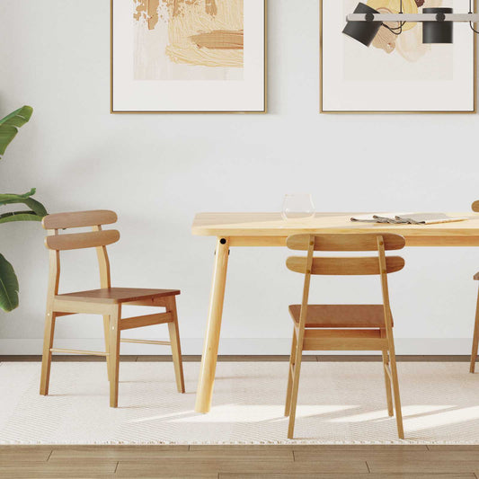 Eetkamerstoel 2 pcs Naturel Massief Rubberhout is nu te koop bij PeponiXL, paradijselijk wonen!
