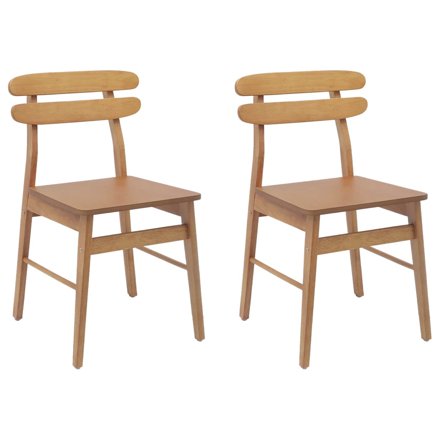Eetkamerstoel 2 pcs Naturel Massief Rubberhout is nu te koop bij PeponiXL, paradijselijk wonen!