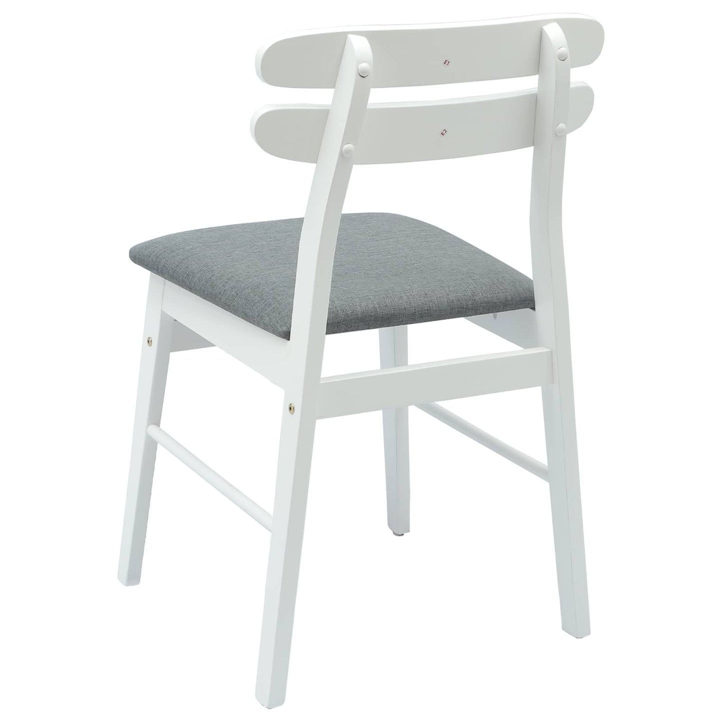 Eetkamerstoel 2 pcs Wit en Grijs Massief Rubberhout is nu te koop bij PeponiXL, paradijselijk wonen!