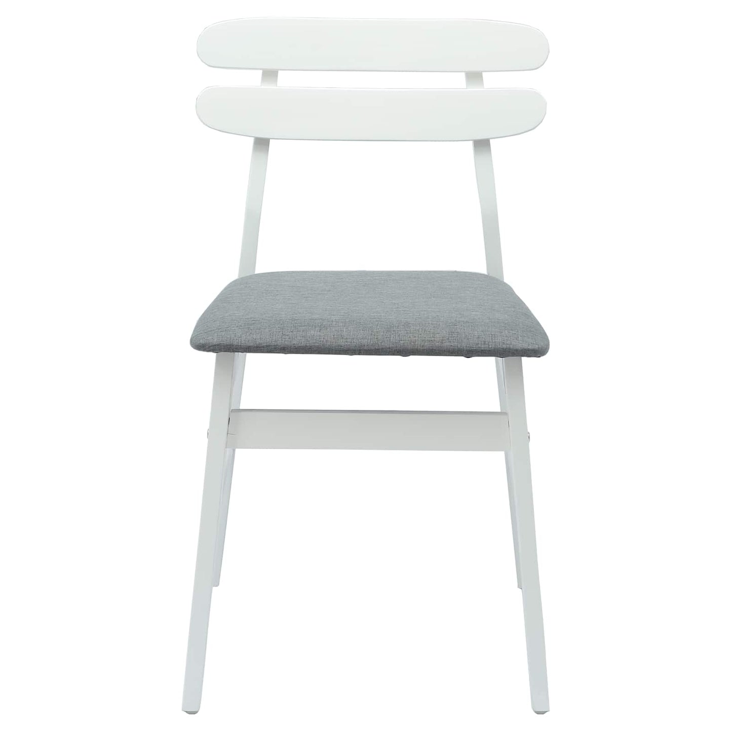 Eetkamerstoel 2 pcs Wit en Grijs Massief Rubberhout is nu te koop bij PeponiXL, paradijselijk wonen!