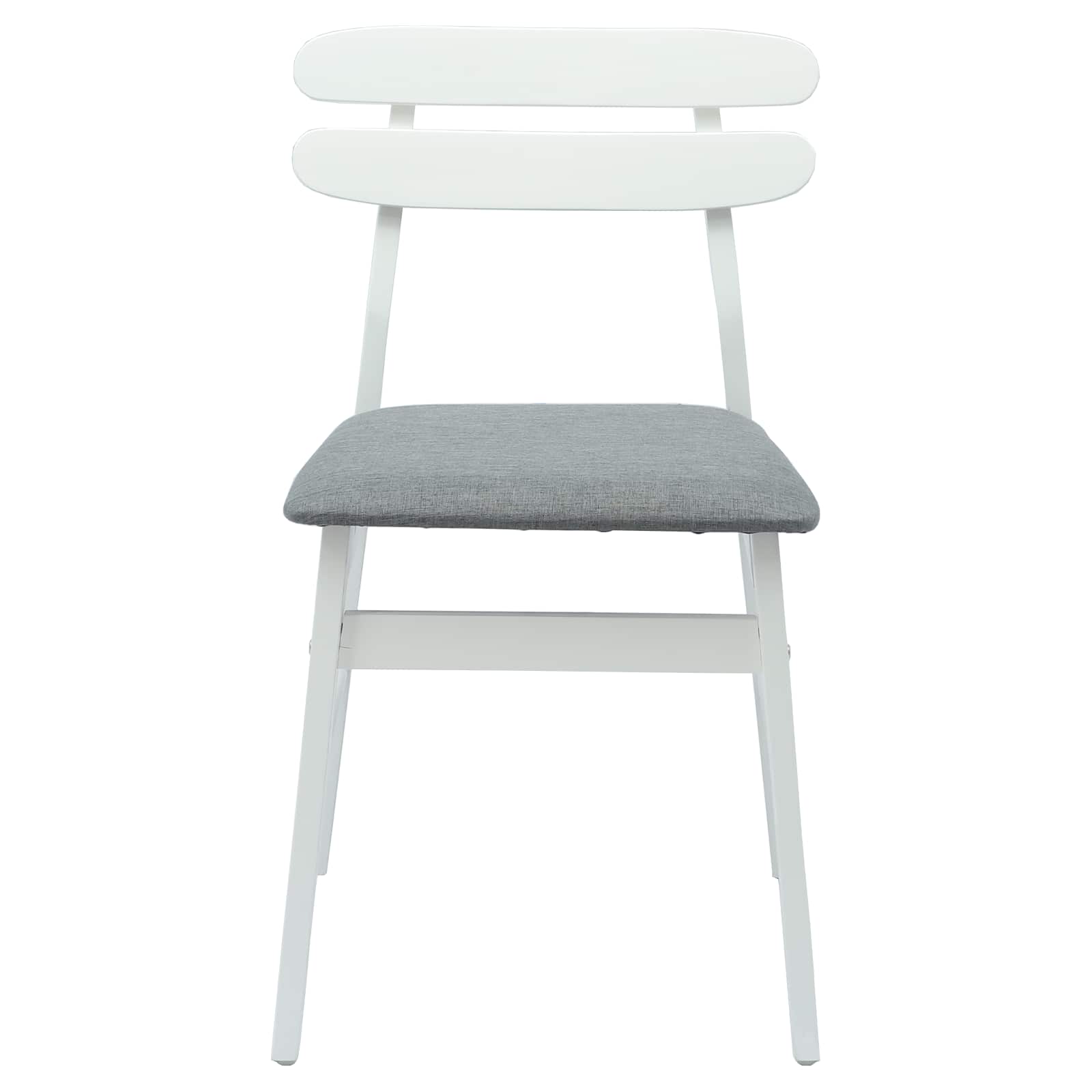 Eetkamerstoel 2 pcs Wit en Grijs Massief Rubberhout is nu te koop bij PeponiXL, paradijselijk wonen!