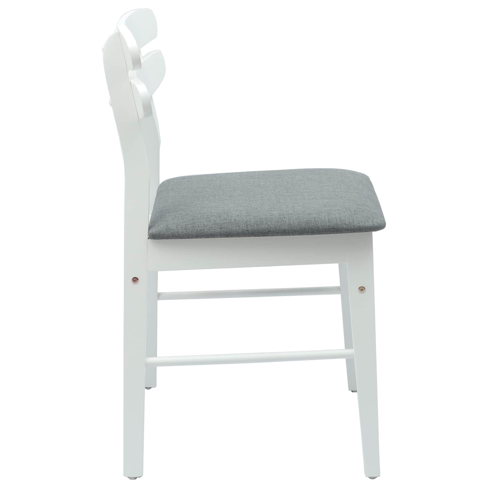 Eetkamerstoel 2 pcs Wit en Grijs Massief Rubberhout is nu te koop bij PeponiXL, paradijselijk wonen!