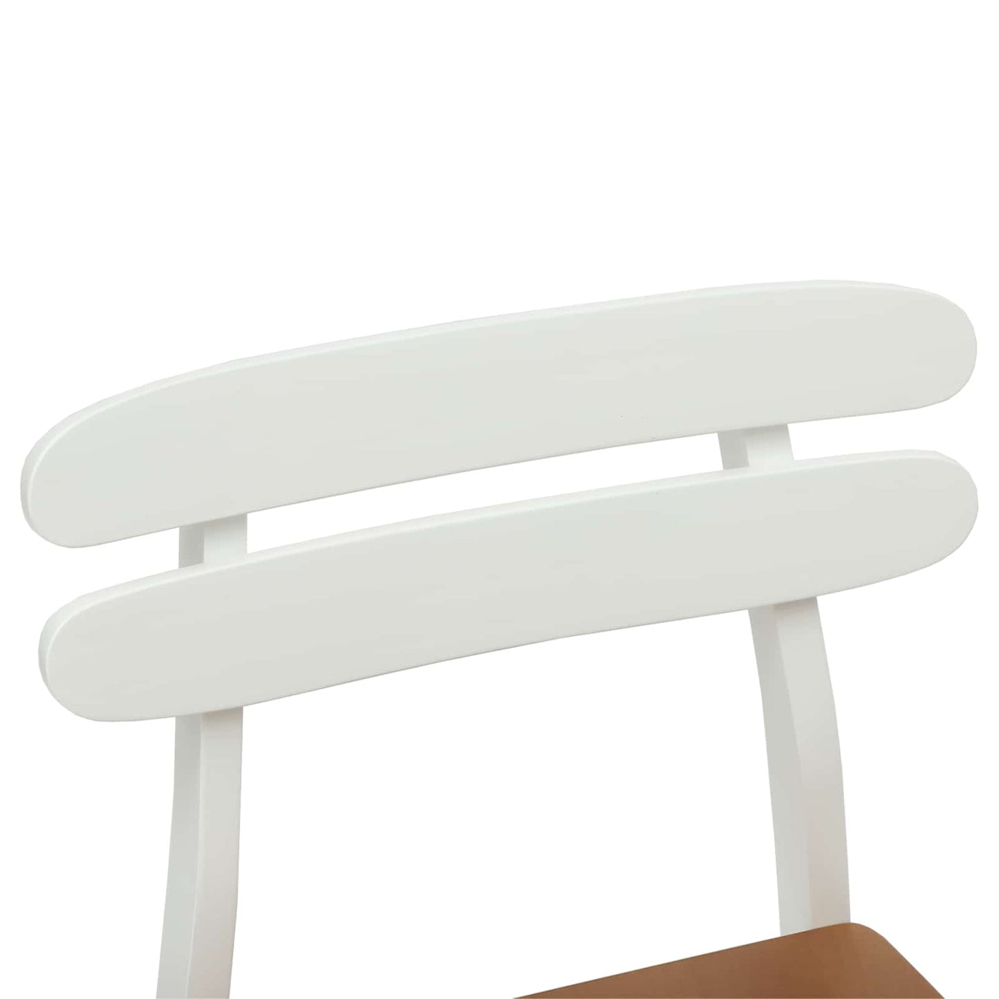 Eetkamerstoel 2 pcs Wit en Natuurlijk Massief Rubberhout is nu te koop bij PeponiXL, paradijselijk wonen!