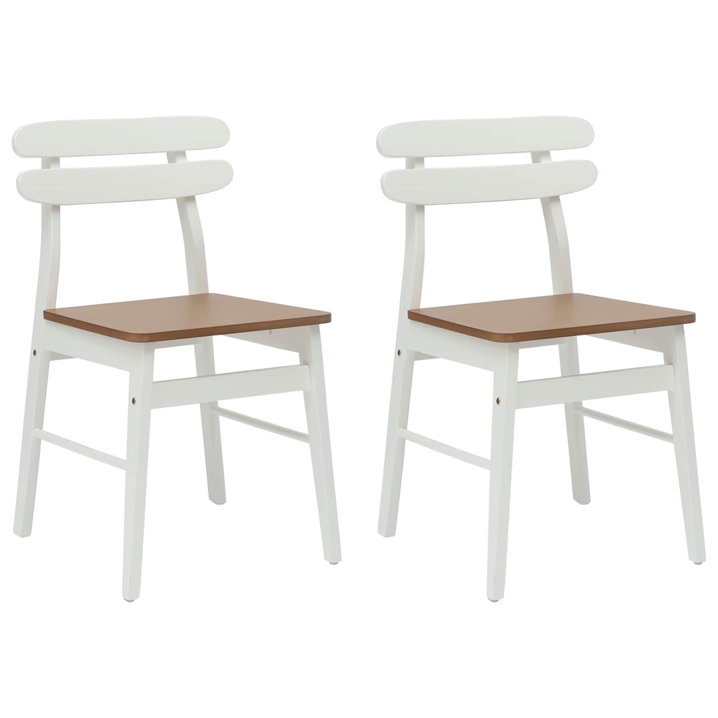 Eetkamerstoel 2 pcs Wit en Natuurlijk Massief Rubberhout is nu te koop bij PeponiXL, paradijselijk wonen!