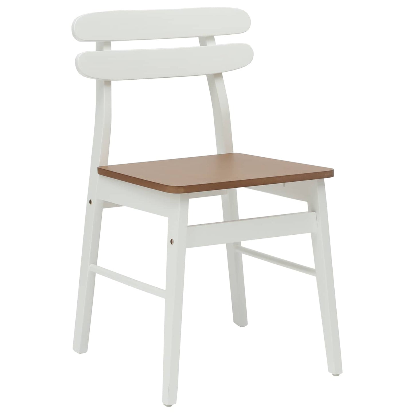 Eetkamerstoel 2 pcs Wit en Natuurlijk Massief Rubberhout is nu te koop bij PeponiXL, paradijselijk wonen!