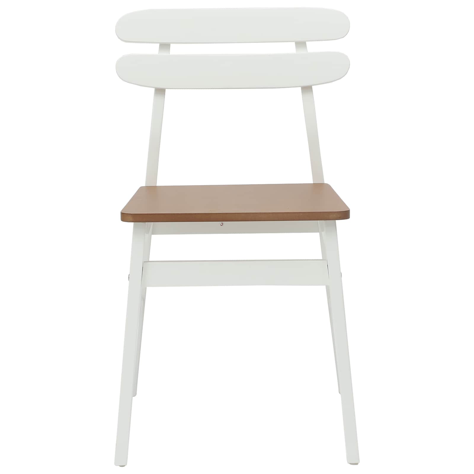 Eetkamerstoel 2 pcs Wit en Natuurlijk Massief Rubberhout is nu te koop bij PeponiXL, paradijselijk wonen!