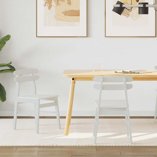 Eetkamerstoel 2 pcs Wit Massief Rubberhout is nu te koop bij PeponiXL, paradijselijk wonen!