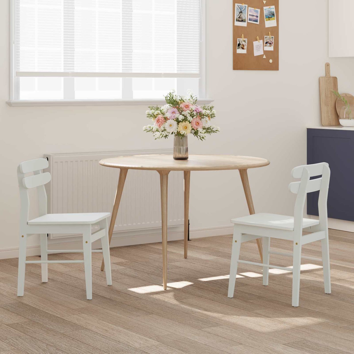 Eetkamerstoel 2 pcs Wit Massief Rubberhout is nu te koop bij PeponiXL, paradijselijk wonen!