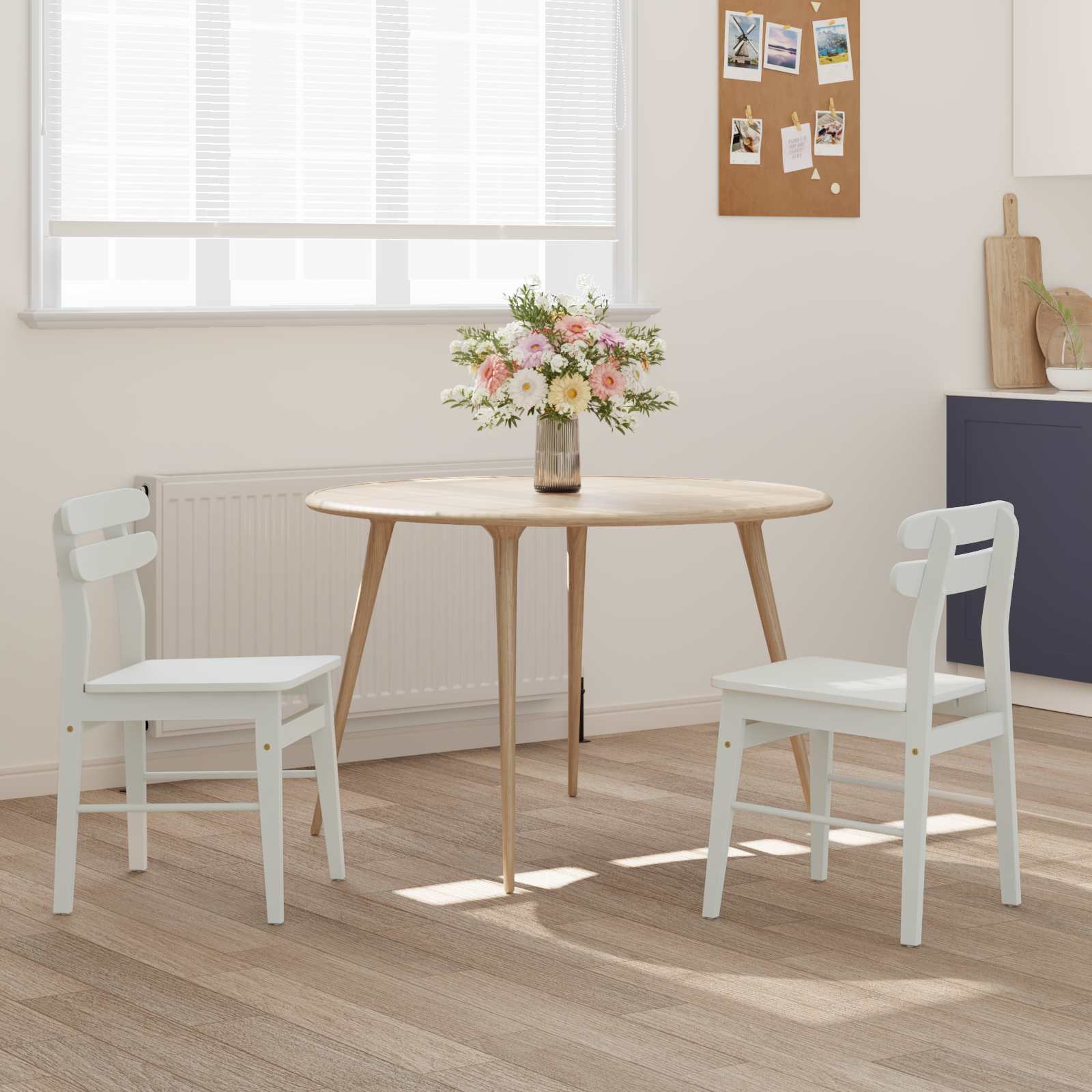 Eetkamerstoel 2 pcs Wit Massief Rubberhout is nu te koop bij PeponiXL, paradijselijk wonen!