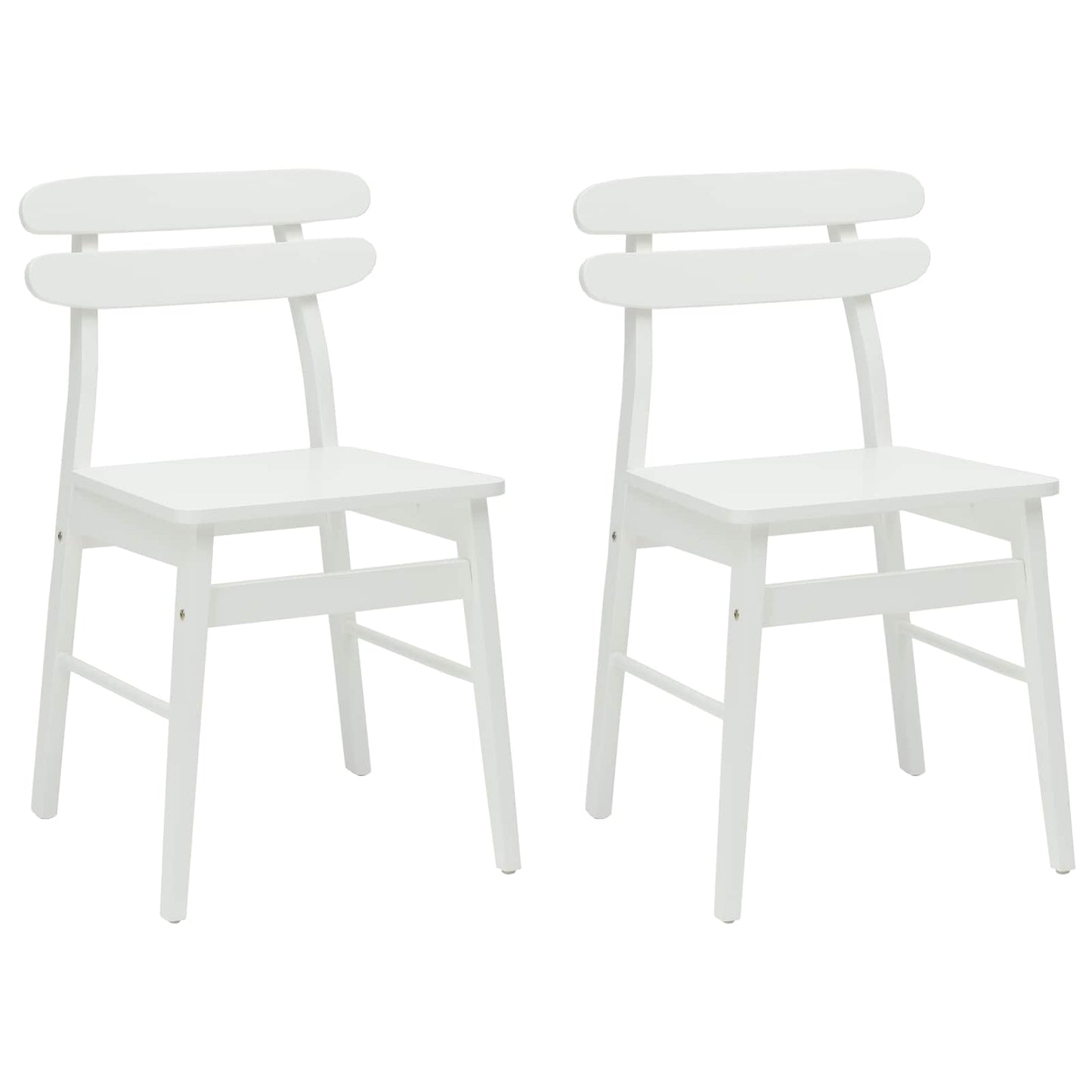 Eetkamerstoel 2 pcs Wit Massief Rubberhout is nu te koop bij PeponiXL, paradijselijk wonen!