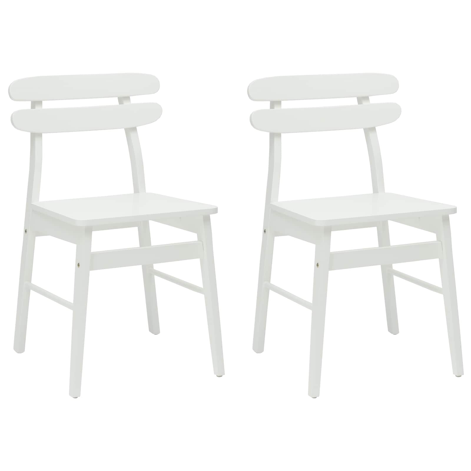 Eetkamerstoel 2 pcs Wit Massief Rubberhout is nu te koop bij PeponiXL, paradijselijk wonen!