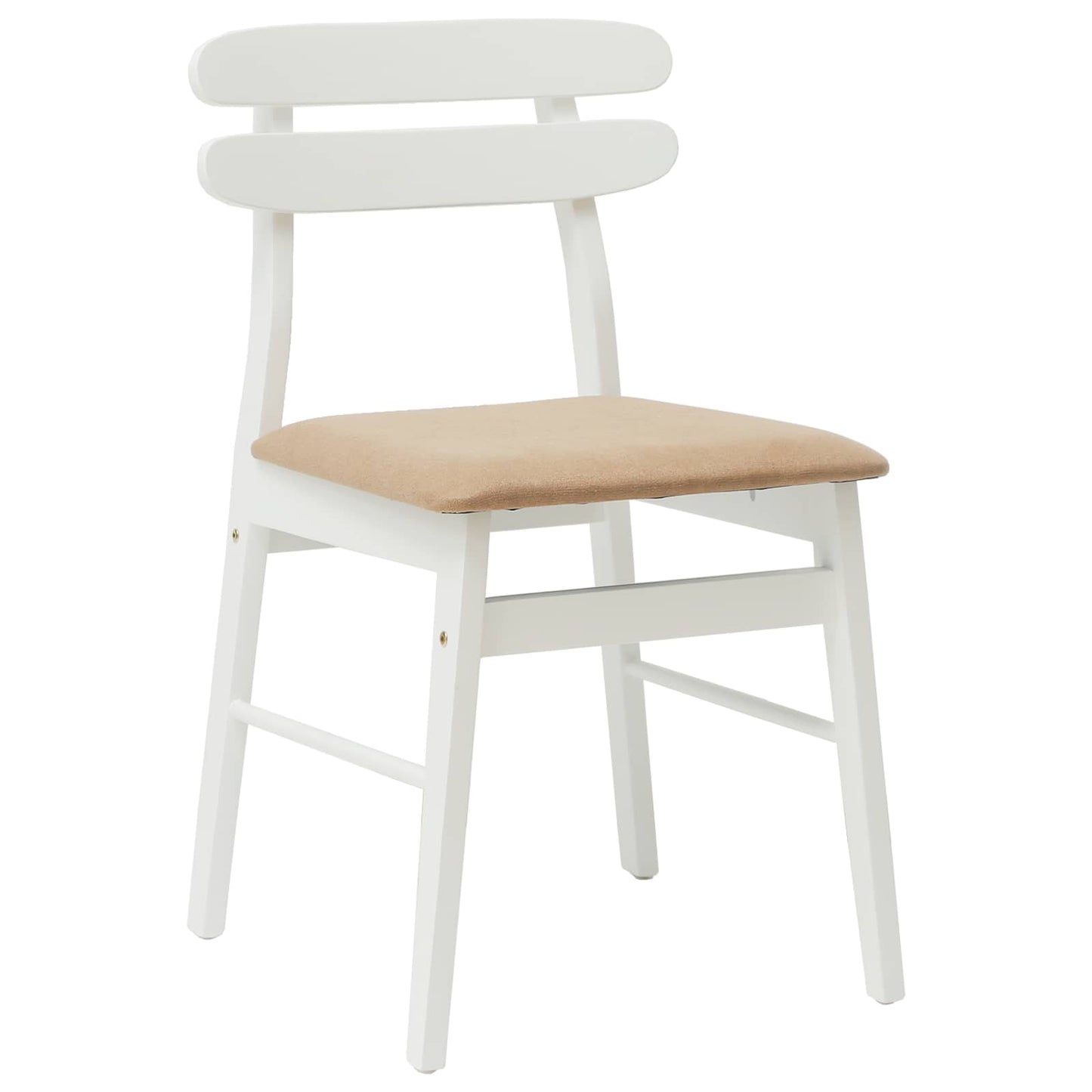 Eetkamerstoel 2 pcs Wit en Bruin Massief Rubberhout is nu te koop bij PeponiXL, paradijselijk wonen!