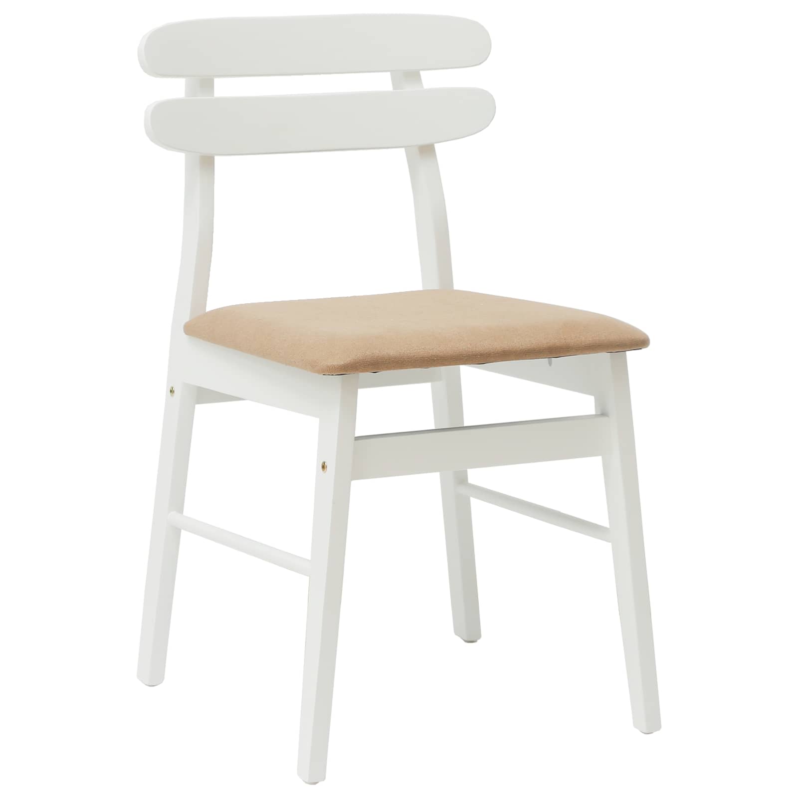 Eetkamerstoel 2 pcs Wit en Bruin Massief Rubberhout is nu te koop bij PeponiXL, paradijselijk wonen!
